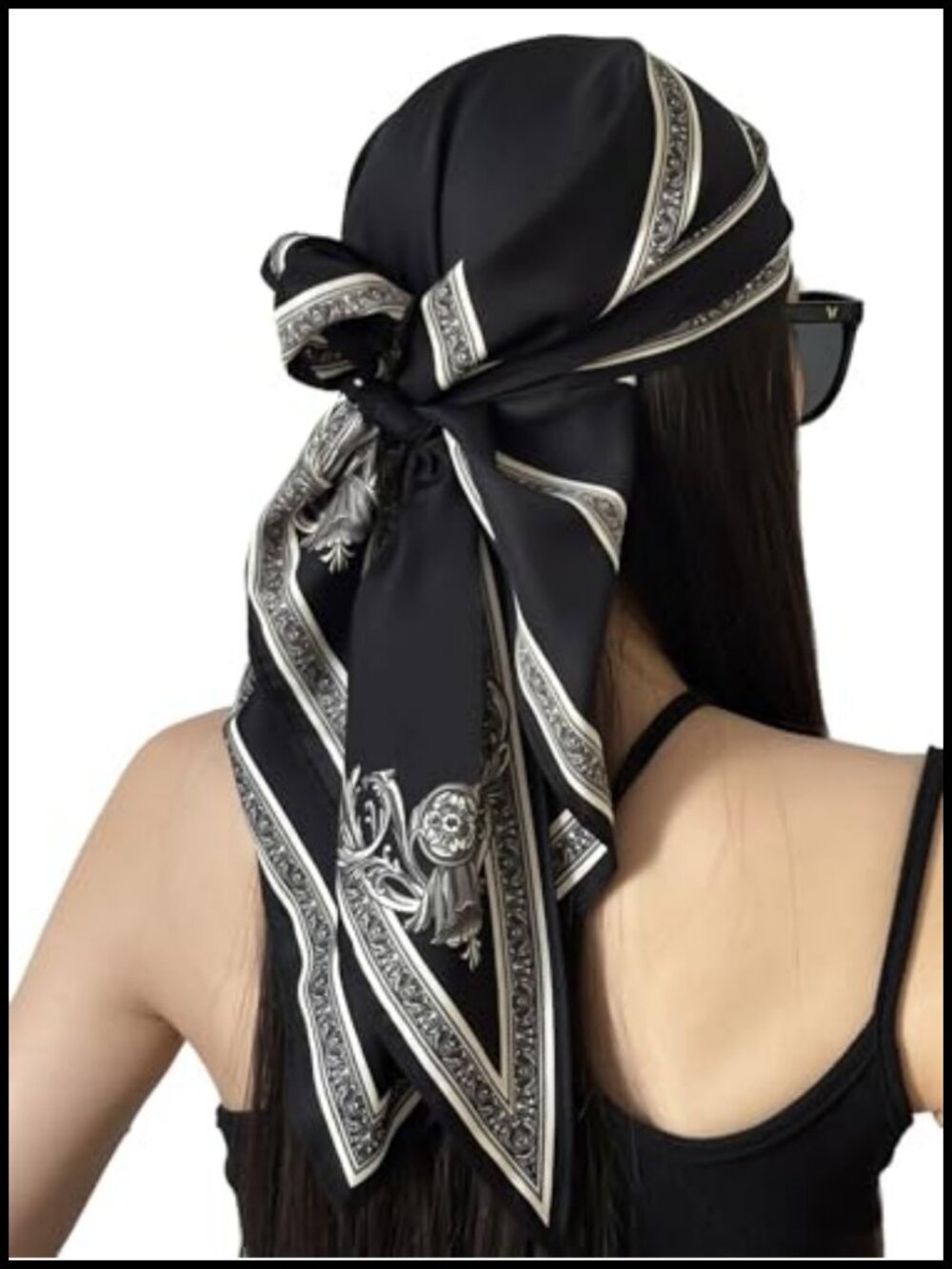 Polyester Satin Silk Triangular Scarf Wrap for Hair, Neck, Hijab, Sleep